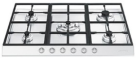 Smeg Gas Hobs Linear 5 Burner Gas Hob, White Fascia.  720mm.