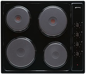 Smeg Electric Hobs Cucina 4 Plate Black Electric Hob. 580mm.