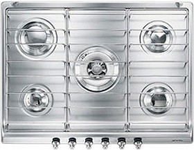 Smeg Gas Hobs Classic 5 Burner Gas Hob. 700mm.