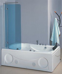 Hydra Pro Complete Shower Bath (Left Hand). 1800mm. 6 Jet whirlpool.
