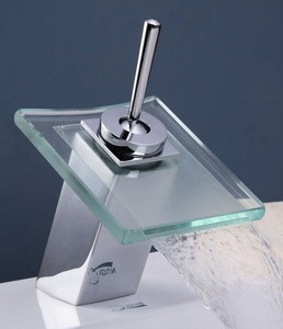 Hydra Square Waterfall Basin Mixer Tap With Square Column.