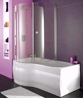 Thames Complete Shower Bath (Left Hand). 1700x700mm.