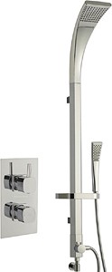 Hudson Reed Kia Twin Thermostatic Shower Valve & Modern Rigid Riser Kit.