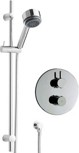 Hudson Reed Clio Twin Thermostatic Shower Valve, Slide Rail & Handset.