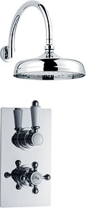 Hudson Reed Traditional Twin Thermostatic Shower Valve & 8" Shower Head.