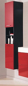 Hudson Reed Contrast Wall Storage Cabinet (Red & Black). 1600x350x300mm.