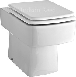 Hudson Reed Ceramics Square Back To Wall Toilet Pan With Top Fix Seat.