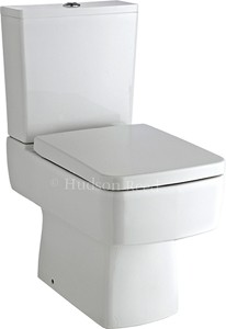 Hudson Reed Ceramics Square Toilet With Dual Push Flush & Top Fix Seat.