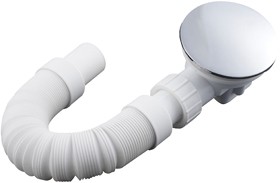 Wastes Mega Flow Shower Waste With Trap And Pipe (Chrome).