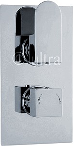 Ultra Embrace Twin Concealed Thermostatic Shower Valve (Chrome).