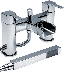 Ultra Falls Waterfall Bath Shower Mixer Tap With Shower Kit (Chrome).