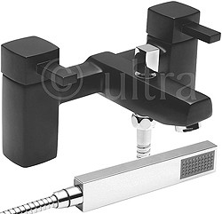 Ultra Muse Black Bath Shower Mixer Tap With Shower Kit (Black).