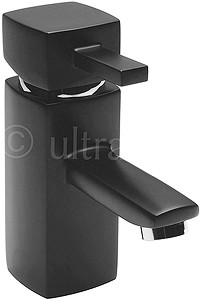 Ultra Muse Black Basin Tap With Pop Up Waste (Black).