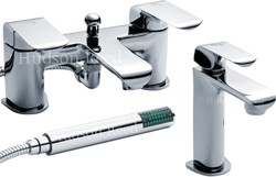 Hudson Reed Hero Basin & Bath Shower Mixer Tap Set (Chrome).