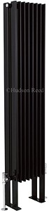 Hudson Reed Radiators Fin Floor Mounted Radiator (Black). 304x1800mm.