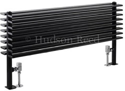 Hudson Reed Radiators Fin Floor Mounted Radiator (Black). 1000x504mm.
