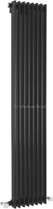 Hudson Reed Radiators Fin Radiator (Black). 304x1500mm. 4367 BTU.