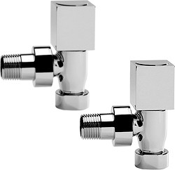 Towel Rails Angled Radiator Valves With Square Handles (Pair).