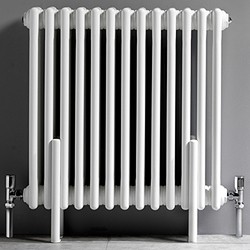 Ultra Colosseum 3 Column Radiator With Legs (White). 606x600mm.