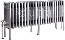 Ultra Colosseum 6 Column Radiator With Legs (Silver). 1011x480x220mm.