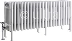 Ultra Colosseum 6 Column Radiator With Legs (White). 1011x480x220mm.