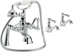 Hudson Reed Jade Basin Taps & Bath Shower Mixer Tap Set With Lever Heads.