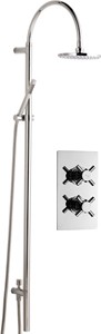 Hudson Reed Kristal Twin Thermostatic Shower Valve & Grand Rigid Riser Kit.