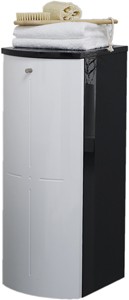 Hudson Reed Orb Wall Storage Cabinet (Black & White).  300x800mm.