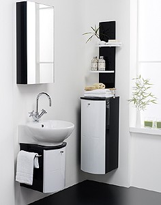 Hudson Reed Orb Wall Hung Bathroom Furniture Pack (Black & White).
