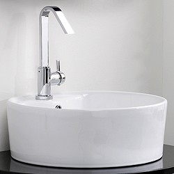 Hudson Reed Sphere Round Freestanding Ceramic Basin. 620mm Diameter.