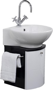 Hudson Reed Orb Wall Hung Vanity Set (Black & White). 300x600x373mm.