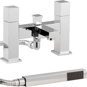 Hudson Reed Kubix Bath Shower Mixer With Shower Kit And Wall Bracket.