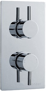 Pioneer Twin Concealed Thermostatic Shower Valve, Polymer With ABS Trim Set.