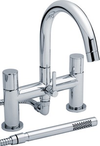 Ultra Ecco Bath Shower Mixer Tap With Swivel Spout & Shower Kit (Chrome).