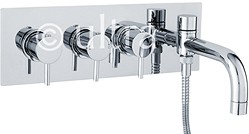 Ultra Quest Wall Mounted Thermostatic Triple Bath Filler Tap With Diverter.