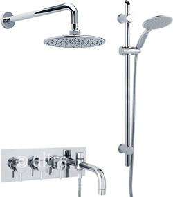 Ultra Quest Thermostatic Bath Filler Tap, Slide Rail Kit, Shower Head & Diverter.