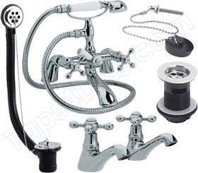 Viscount Mixer Pack (Small Handset)  With Basin Taps and Wastes.