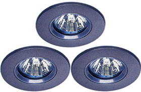 Lights 3 x Low voltage satin halogen downlighter with lamps & transformers.