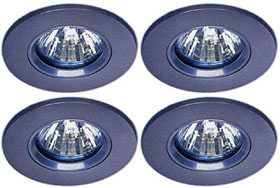 Lights 4 x Low voltage satin halogen downlighter with lamps & transformers.