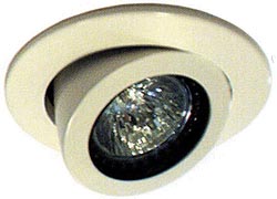 Lights Mains 240V white scoop halogen directional  downlighter with lamp.