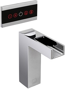 Vado Identity LED Waterfall Basin Tap With Wall Mounted Control Panel.