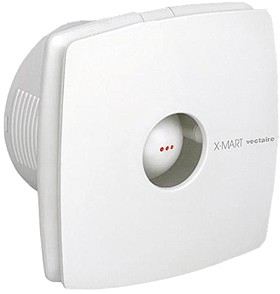Vectaire X-Mart Timer Extractor Fan With Humidistat. 150mm (White).