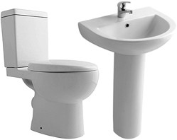 XPress Delux 4 Piece Bathroom Suite With Toilet, Seat & 550mm Basin.