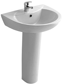 XPress Eco 1  Basin & Pedestal (1 Tap Hole).  Size 545x445mm.