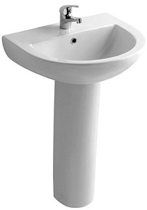 XPress Delux Basin & Pedestal (1 Tap Hole).  Size 550x420mm.