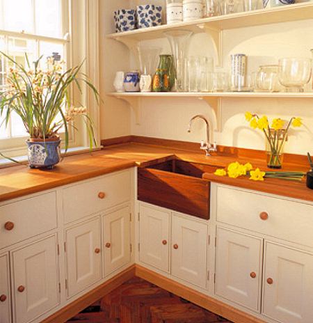 Belfast 1.0 bowl Teak sit-in kitchen sink. additional image