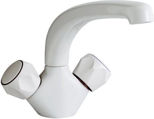 Dove mono kitchen mixer tap.  White colour. additional image