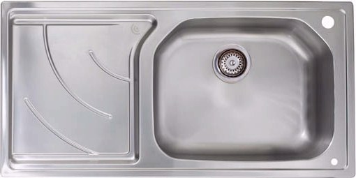 Echo 1.0 bowl stainless steel kitchen sink with left hand drainer. additional image