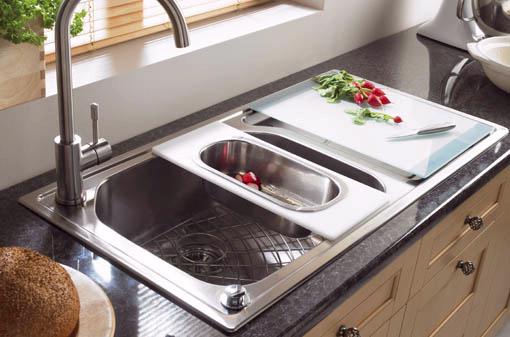 Echo 1.0 bowl stainless steel kitchen sink with right hand drainer. additional image
