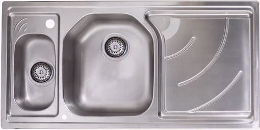Echo 1.5 bowl stainless steel kitchen sink with right hand drainer. additional image